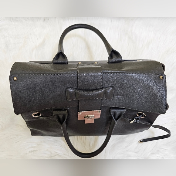 JIMMY CHOO Rosalie Grainy Calfskin Leather Satchel Bag - Picture 7 of 17